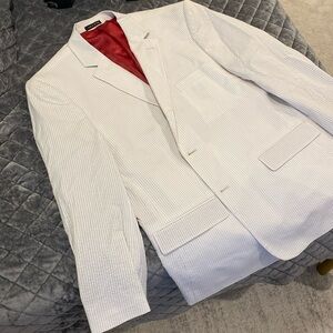 Linea Uomo Mens blazer Jacket cream tan vertical stripe design